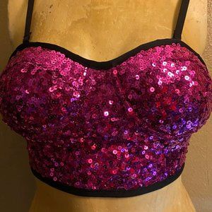 Hot Pink Sequined Bra Top